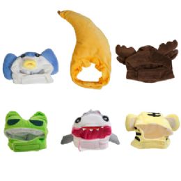 36 pieces Pet Costume Plush Head Hat 6 Asst Small Dog/ Cat Polyester - Pet Toys