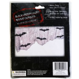 24 pieces Creepy Cloth W/ 6 Bats 30 X 90in Grey Hlwn / Insert Card - Halloween