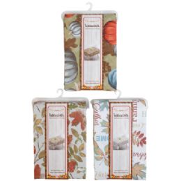 12 pieces Tablecover Harvest Peva Flannelback 85gsm / 52x70in 3 Asst Sleevecard/hanger - Thanksgiving