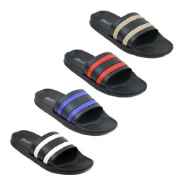 Wholesale Footwear Men's Stripe Slide Assorted