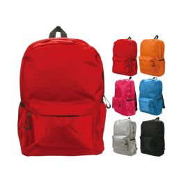 12 Pieces 17inch Backpack Assorted Solid Colors - Backpacks 17"