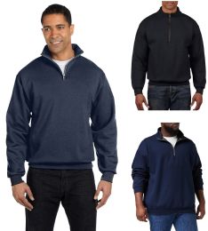 Mens Cotton Fleece Line Quarter Zip Sweat Shirt Assorted Colors Size 2xl