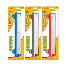 24 Wholesale 3-Hole Punch 1/4" Hole Assorted Colors
