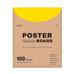 100 Pieces Poster Board Fluorescent Colors 100 Sheets - Poster & Foam Boards