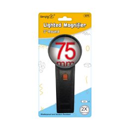 24 Pieces Lighted Magnifier 3" Round - Magnifying  Glasses