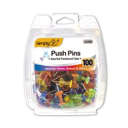 24 Pieces Push Pins Assorted Translucent Color 100ct - Push Pins and Tacks