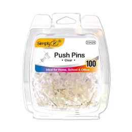 24 Pieces Push Pins Clear 100ct - Push Pins and Tacks