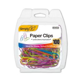 24 Pieces Paper Clips Jumbo 50mm Vinyl Coated 100ct - Paper clips