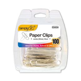 24 Pieces Paper Clips Jumbo 50mm Silver 100ct - Paper clips
