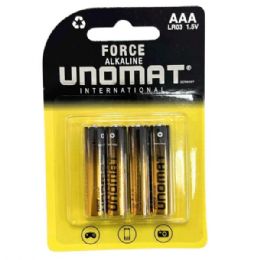 20 pieces Unomat 4 Pack Aaa Alkaline Batteries - Batteries