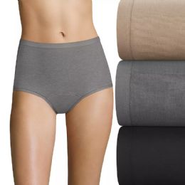 54 Pieces Hanes Ultimate Moderate Comfort Period Brief Underwear Size 10 Assorted Colors - Womens Panties & Underwear