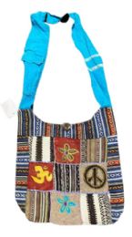 5 Pieces Patchwork Peace Sign Handmade Hobo Bags With Flowers - Shoulder Bags & Messenger Bags