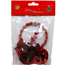 144 pieces 5.25" Xmas Bell Ornament W/ Chime In Header Bag, Assrt - Christmas Decorations