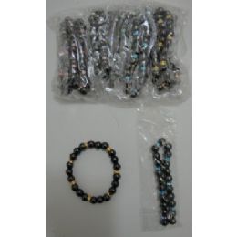 72 Units of Black Magnetic BraceleT-Round With Color - Bracelets