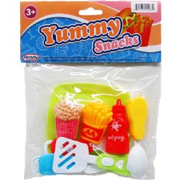 144 pieces 8pc Yummy Food Play Set In Poly Bag W/ Header Card - Boys Toy Sets