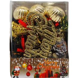 24 pieces 28pc Assrt Plastic Xmas Ornaments In Box - Christmas Decorations