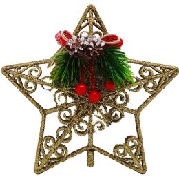 144 pieces 5.75" Glitter Star Ornament Hollow In Pp Bag, 3 Assrt - Christmas Decorations