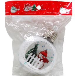 72 pieces 4" B/o Plastic Xmas Sphere W/ Light In Pp Bag - Christmas Decorations