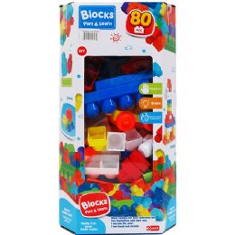 6 pieces 80pc Assrt Color Blocks In Window Box - Store