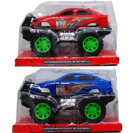 12 pieces 8.75" F/f Truck On Platform W/ Blister Cover, 2 Assrt Clrs - Car, Planes, Trains & Bikes