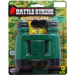 72 Wholesale 4.25-Inch Toy Military Binoculars On Blister Card