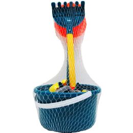 12 Sets 4.5" Beach Bucket With 7pc Accessories - Beach Toys