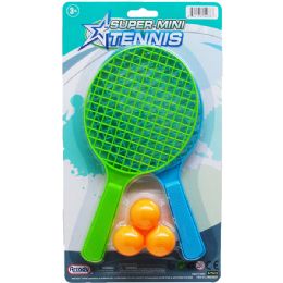 72 Pieces 2pc 9.5" Rackets W/ 3pc Ping Pong Balls On Blister Card - Sports Toys