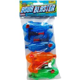 96 Sets 4pc 3.75" Water Gun In Poly Bag - Water Guns