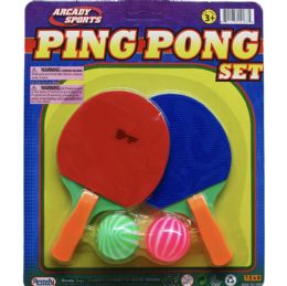 96 Sets Mini Ping Pong Club Play Set On Blister Card - Fitness and Athletics