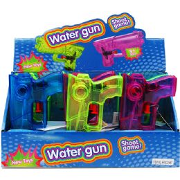 144 pieces 6" Clear Water Gun 12pc Display Box, 4 Assrt Clrs - Water Guns
