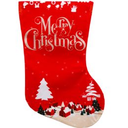 144 Wholesale 14" Hangable Xmas Stocking In Pp Bag, 3 Assrt