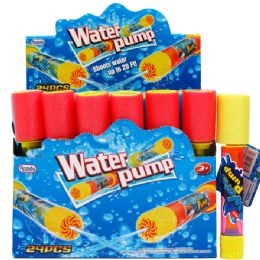 144 pieces 8"l X 1.5"d Clear Water Pump In 24pc Display Box - Water Guns