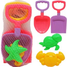 72 Sets 2pc 9.25" Shovels With 2pc Accss In Pegable Net Bag - Beach Toys