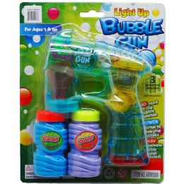 24 pieces 6.75" B/o Bubble Gun W/ Sound & Light On Card, 2 Assrt - Bubbles