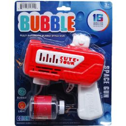 24 pieces 6.5" B/o Bubble Gun W/ Light On Card, 2 Assrt Clrs - Bubbles