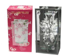 24 pieces Plastic Vase Silver 11.5*25*7cm 3designs Asst. - Store