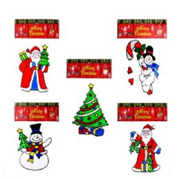 600 pieces Xm Sticker 10x11.5 5 Asst - Christmas Decorations
