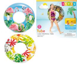 12 pieces Intex Tubes 38 Flower Print 3 Asst Age 9+ Shelf Box - Goggles & Pool Toys
