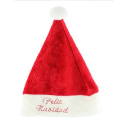 72 pieces Xm Hat Plush W/spanish - Christmas Decorations