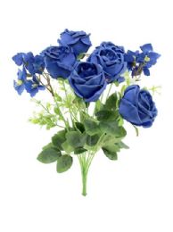 120 pieces Artificial Flowers - Rose, Blue, 11 Heads - Artificial Flowers