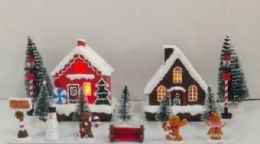6 pieces Xm House Set Led 17 Pcs Try me - Christmas Decorations