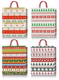480 of Xmas Gift Bag 4 Designs Hot Stamp 10.5 X 13 X 4