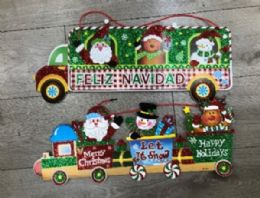72 pieces Xmas Wall Hanging 55*21cm With 2 Design - Christmas Decorations