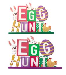 48 pieces Easter Desk Decoration - 2 Assorted Designs, 9.1" X 6.9" X 2" - Easter