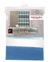 12 pieces Shower Curtain Polyester With Rings Lines 70in X 70i - Shower Curtain