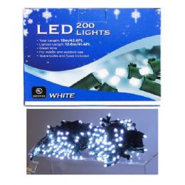 24 of Ul 200l Led 5mmstring Green Wire/pure White In Col