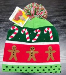 120 pieces Xm Cap Knitted W/led  26*20cm  Moq 1200 - Christmas Decorations