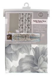 12 pieces Shower Curtain Polyester With Rings Flowers 70in X 70i - Shower Curtain