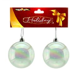 36 pieces Xm Ball 8cm 2pcs , Tinted Clear , Paper Header Card - Christmas Decorations