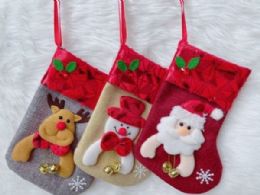 420 pieces Xm Stocking Asst. Designs 10*20cm - Christmas Stocking